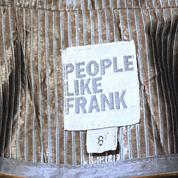 People Like Frank Y2K Cropped Jacket Size 8 Metallic Brown Crinkle Textured - Picture 6 of 8
